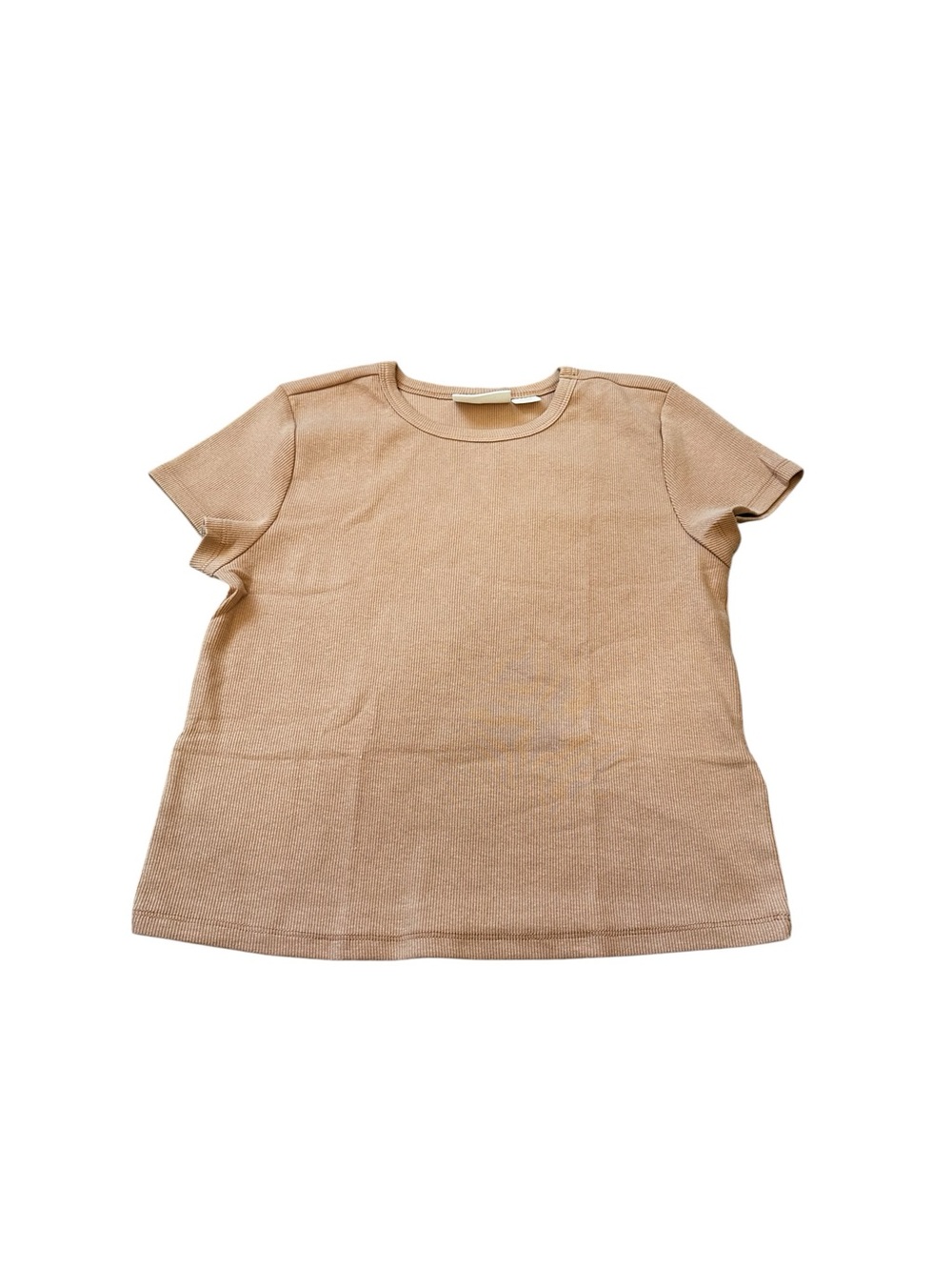 Maeve Anthropologie Ribbed Knit Crew Neck Baby Tee Casual Classic Clean Girl